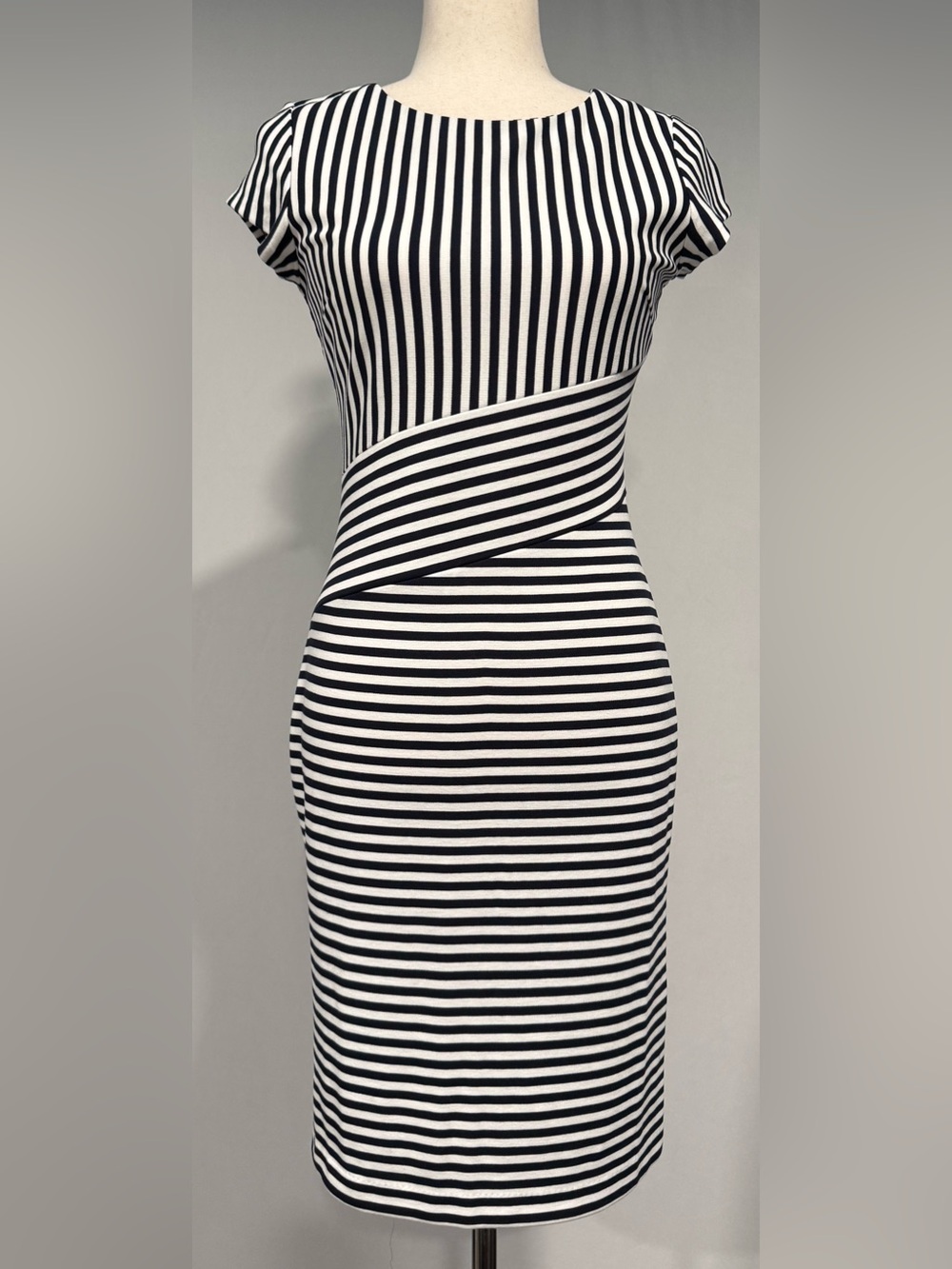Banana Republic Factory Navy and White Striped Dress
